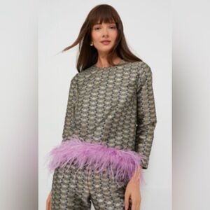 Feathered Champagne Pop Tara Blouse